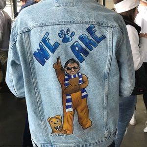 Custom painted penn state jean jacket